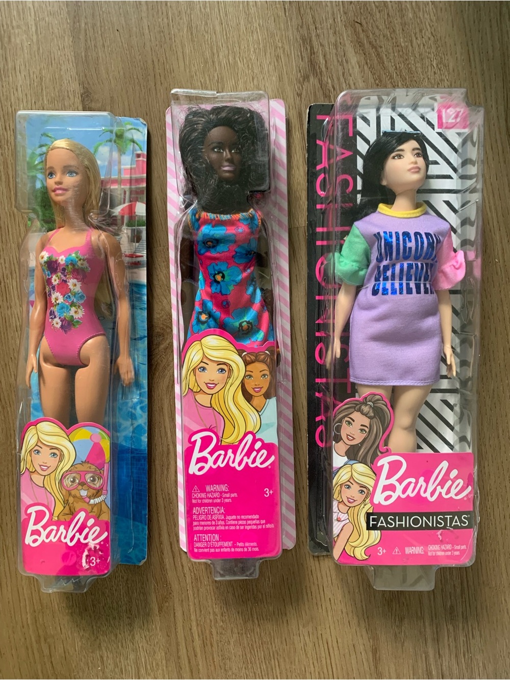 NEW Barbies Lot of 3 Swimsuit Dress Unicorn Believer Fashionista Barbie Swim